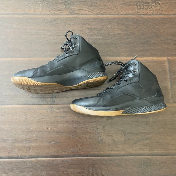 Under Armour Curry 1 Lux Mid MVP Leather Black Gum 1296616-001 Mens Size 9.5 main image 8